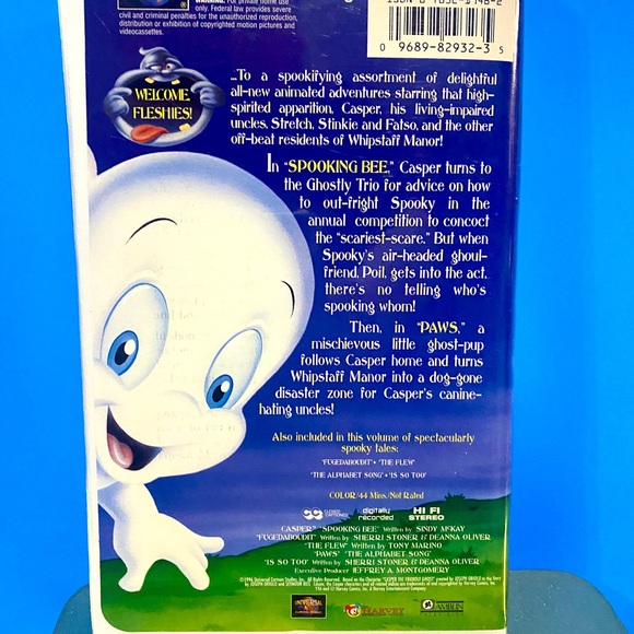 CASPER THE FRIENDLY GHOST VHS MOVIE VTG 2000 THE SPOOKTACULAR NEW ADVENTURES MCA - Picture 2 of 11